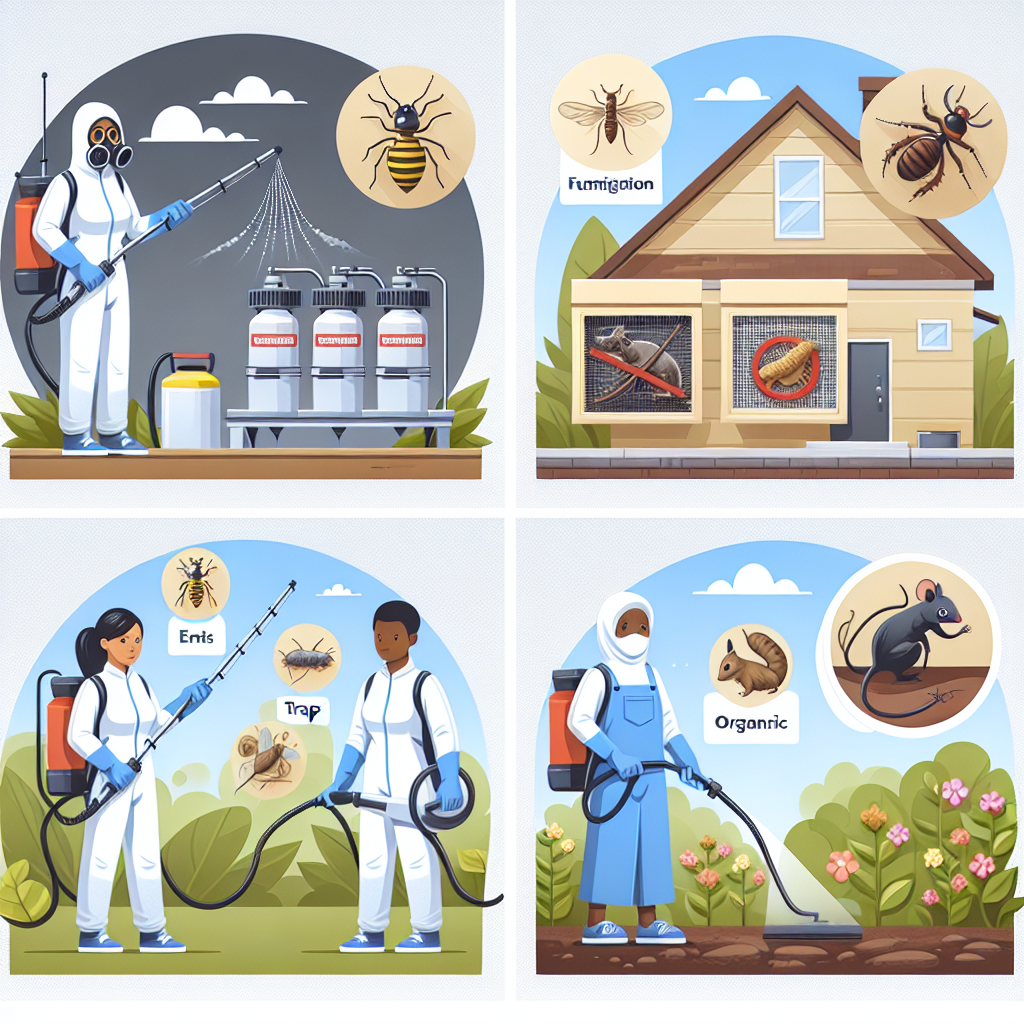 An array of pest control solutions offered, showcasing the versatility of NC Pest Control.