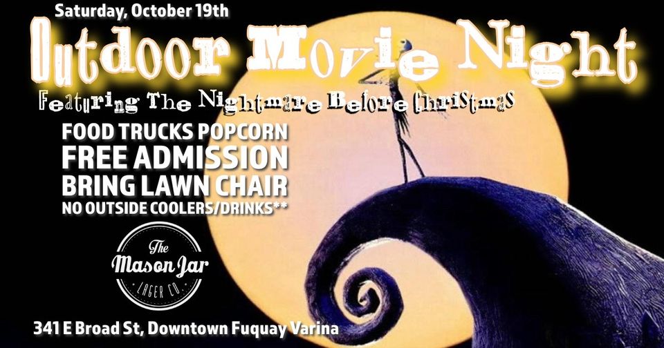 Outdoor Movie Featuring The Nightmare Before Christmas in Fuquay-Varina, NC